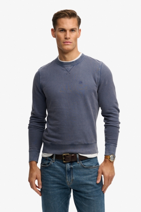 Superdry blauwe heren sweater | Model vooraanzicht