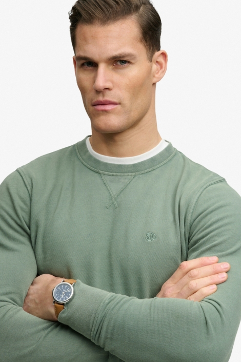 Superdry groene heren sweater | Close up