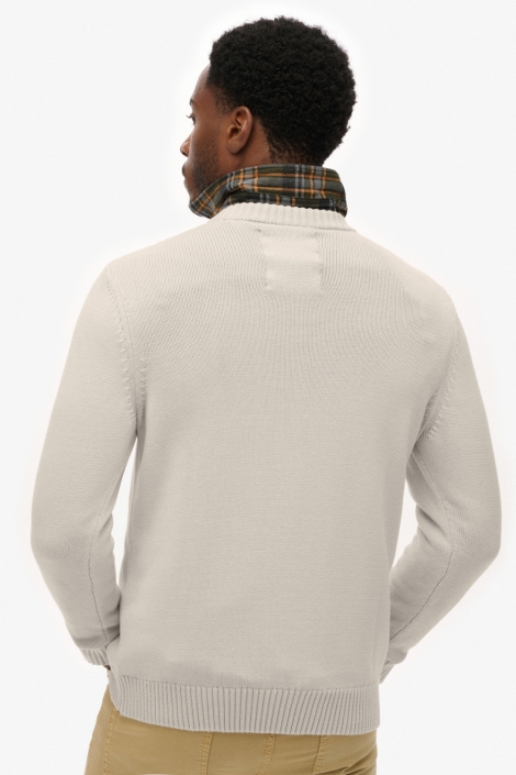 Superdry beige heren trui | Model achteraanzicht