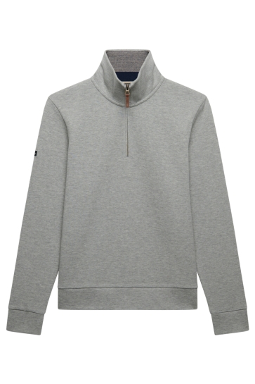 Superdry Trui ESSENTIAL PIQUE HALF ZIP M2014535A DARK VINTAGE GREY MARL