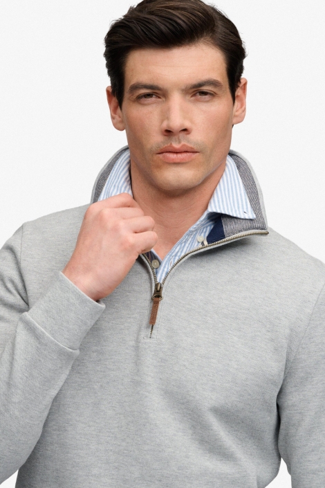 Superdry grijze heren trui | Close up