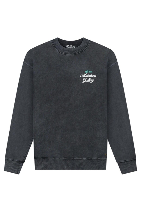 Malelions grijze heren sweater | Vooraanzicht