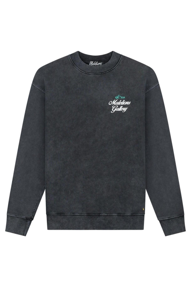 Malelions grijze heren sweater | Vooraanzicht