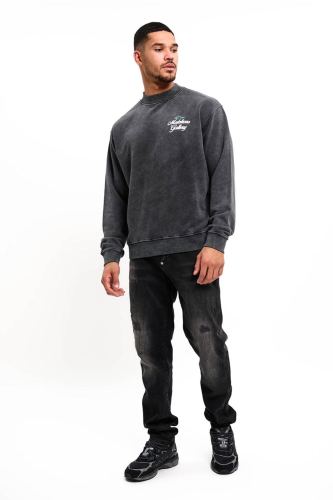 Malelions grijze heren sweater | Model