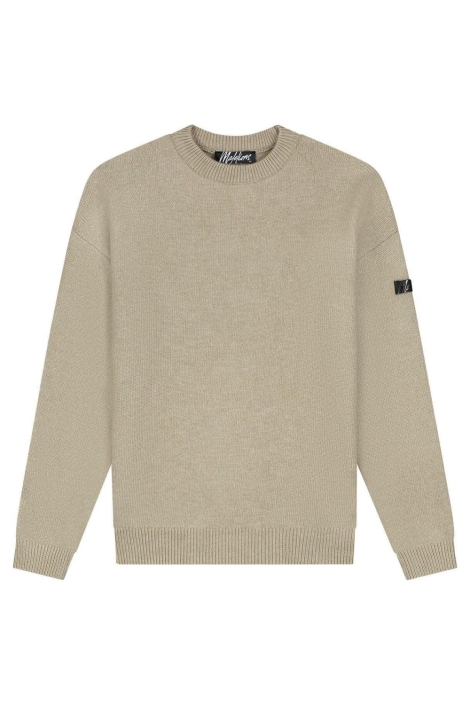 Malelions beige heren trui | Vooraanzicht