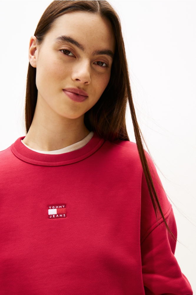 Tommy Jeans rode dames sweater | Close up