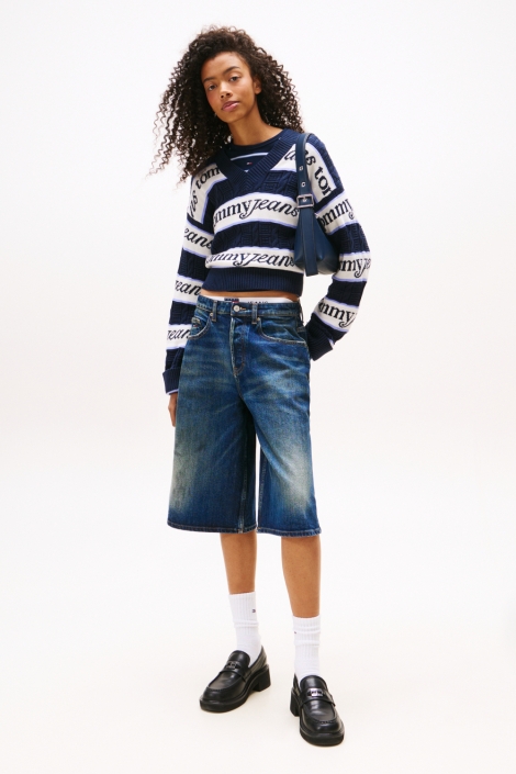 Tommy Jeans blauwe dames trui | Model