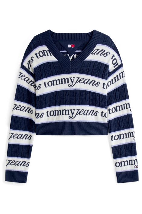 Tommy Jeans blauwe dames trui | Vooraanzicht