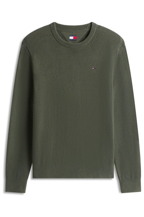 Tommy Jeans groene heren trui | Vooraanzicht