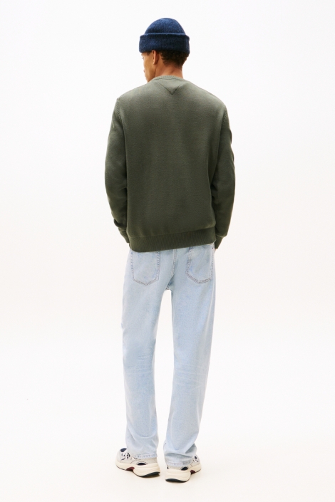 Tommy Jeans groene heren trui | Model