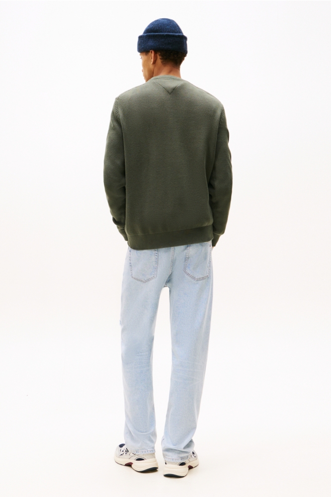Tommy Jeans groene heren trui | Model