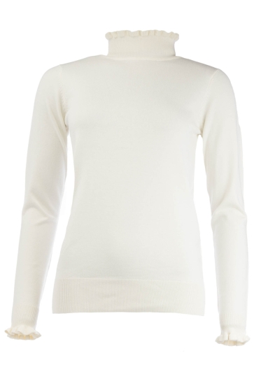 NED Trui RUFFLE LS RMB BREI 25W1 U106 16 01 ecru