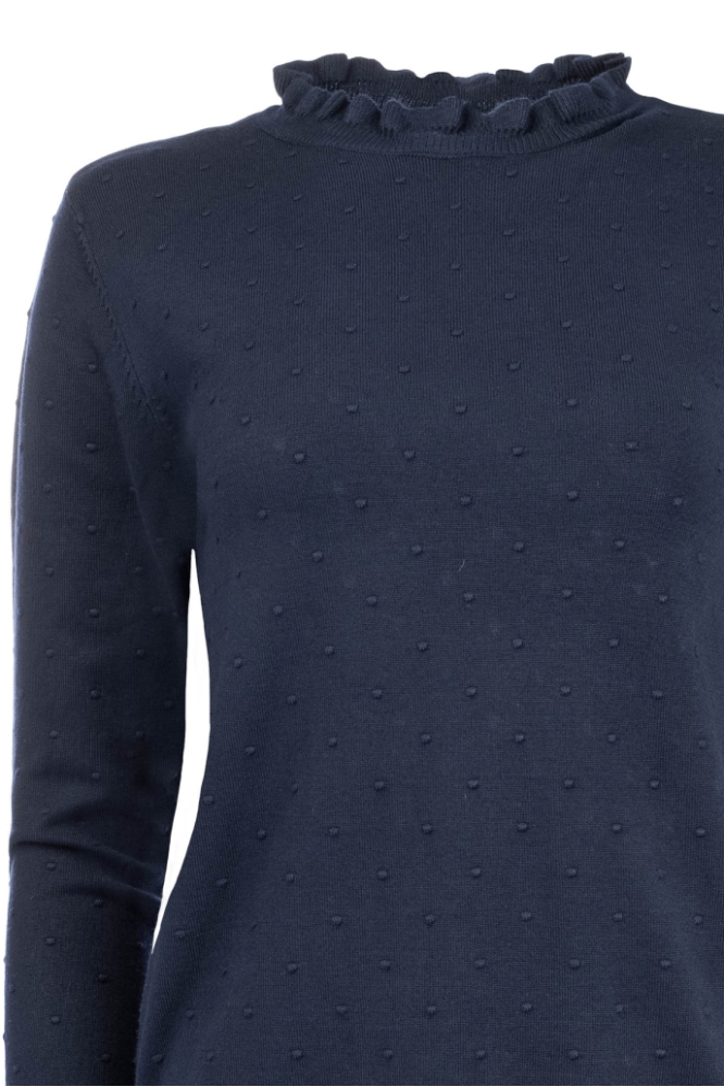 NED blauwe dames trui | Close up