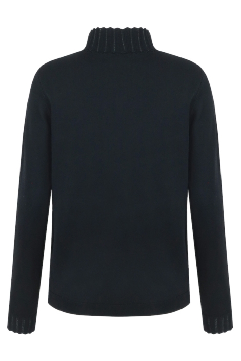 Fluresk zwarte dames sweater | Achteraanzicht