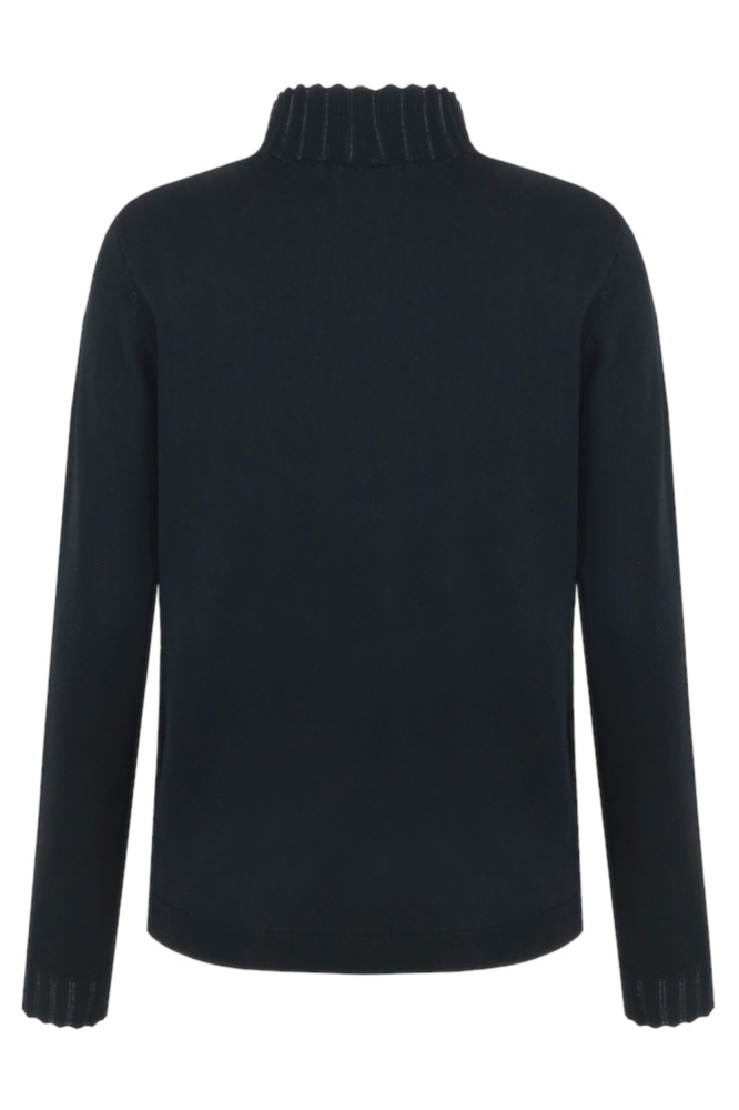 Fluresk zwarte dames sweater | Achteraanzicht