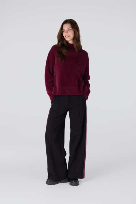 Juffrouw Jansen bordeaux dames trui | Model