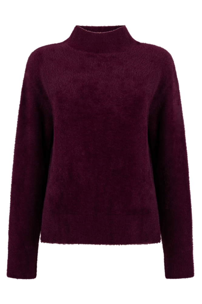Juffrouw Jansen bordeaux dames trui | Vooraanzicht