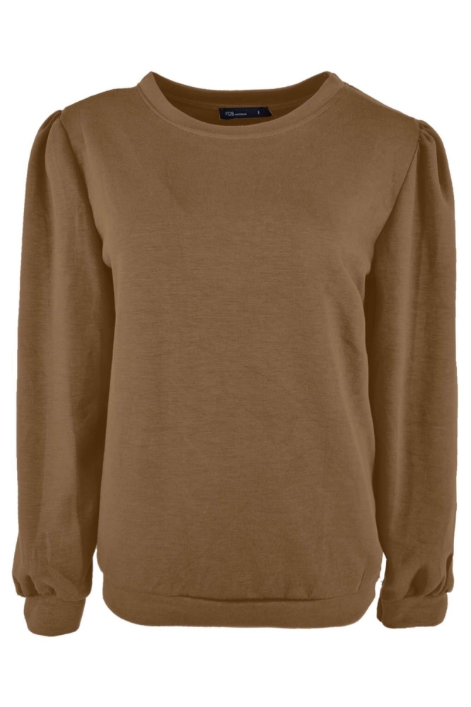FOS Amsterdam camel dames sweater | Vooraanzicht