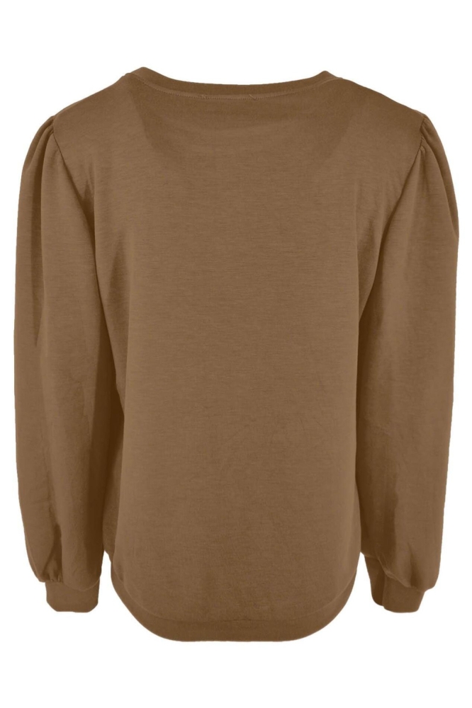 FOS Amsterdam camel dames sweater | Achteraanzicht