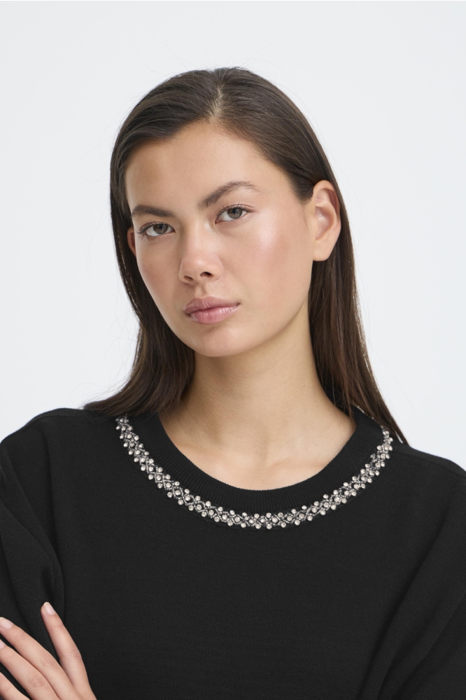 Ichi zwarte dames trui | Close up