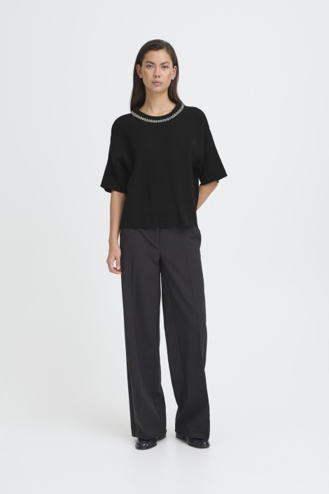 Ichi zwarte dames trui | Model