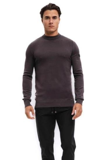 Malelions Trui KNITTED CREWNECK MM3 AW25 05 MULCH BROWN