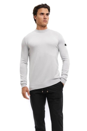 Malelions Trui KNITTED CREWNECK MM3 AW25 05 OCEAN GREY