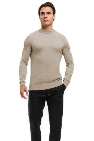 Malelions KNITTED CREWNECK MM3 AW25 05 SAND