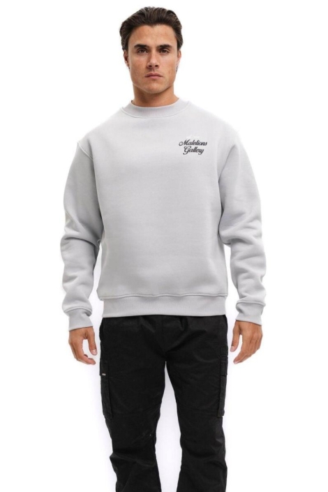 Malelions grijze heren sweater | Model vooraanzicht