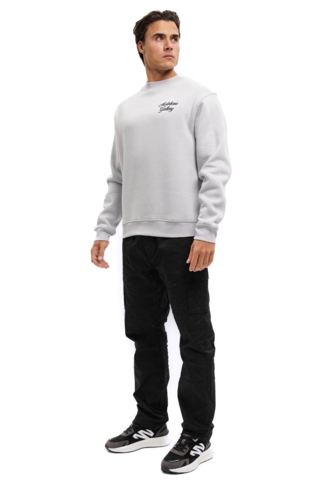 Malelions grijze heren sweater | Model