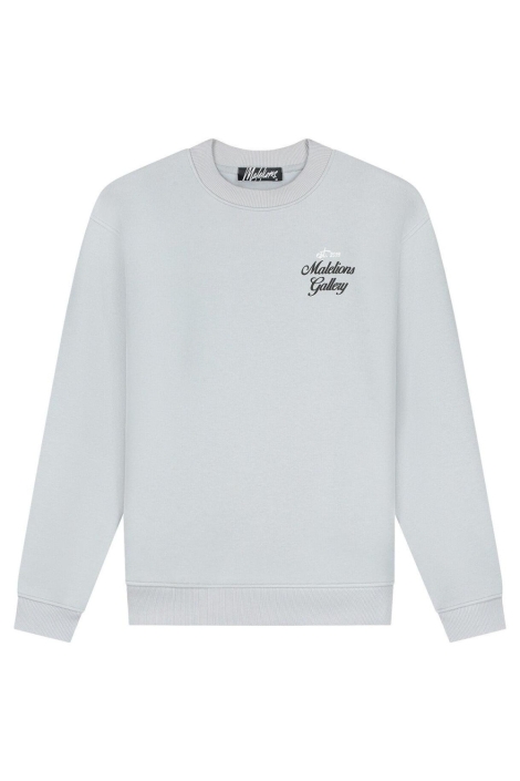 Malelions grijze heren sweater | Vooraanzicht