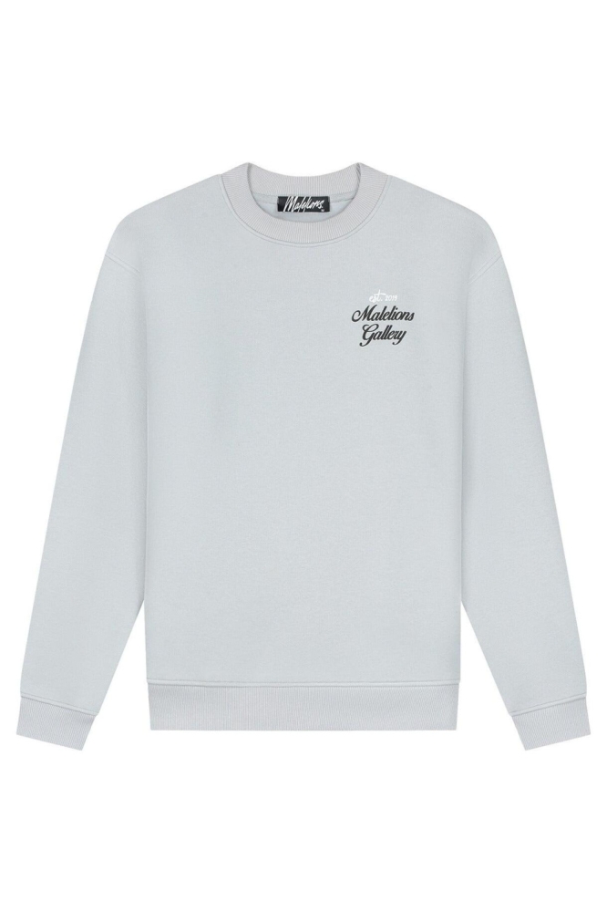 Malelions grijze heren sweater | Vooraanzicht