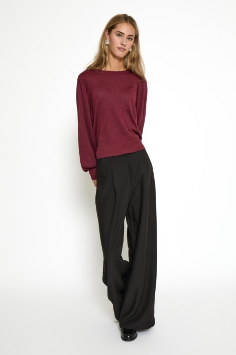 Minus bordeaux dames trui | Model