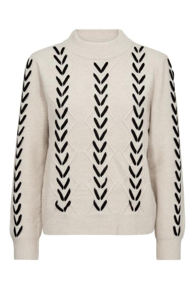 Freequent beige dames trui | Vooraanzicht