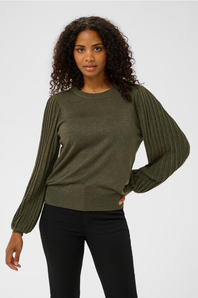 Kaffe groene dames trui | Model