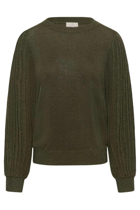 Kaffe groene dames trui | Vooraanzicht