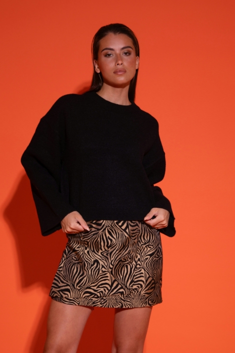 Studio Amaya zwarte dames trui | Vooraanzicht