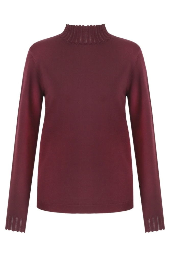 Fluresk bordeaux dames trui | Vooraanzicht
