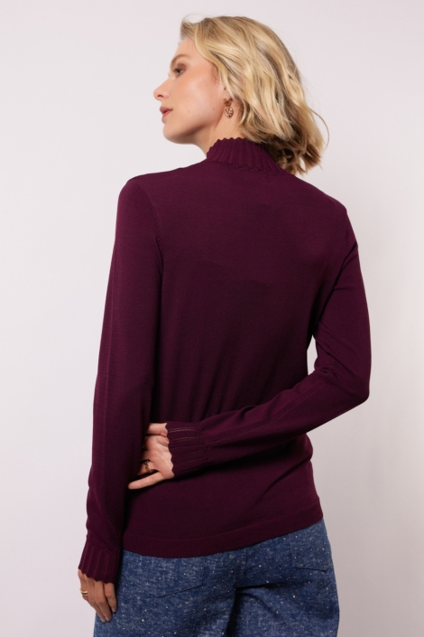 Fluresk bordeaux dames trui | Model achteraanzicht