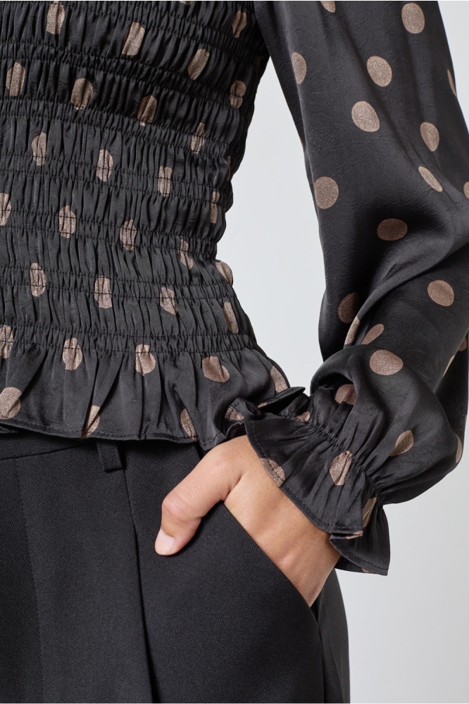 SisterS point zwarte dames blouse | Close up