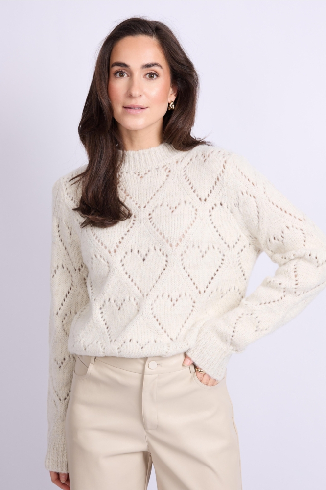 C&S The Label beige dames trui | Vooraanzicht