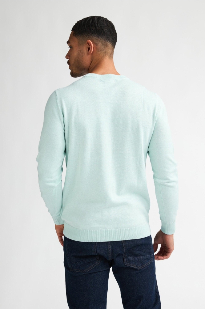 Petrol Industries groene heren trui | Model achteraanzicht