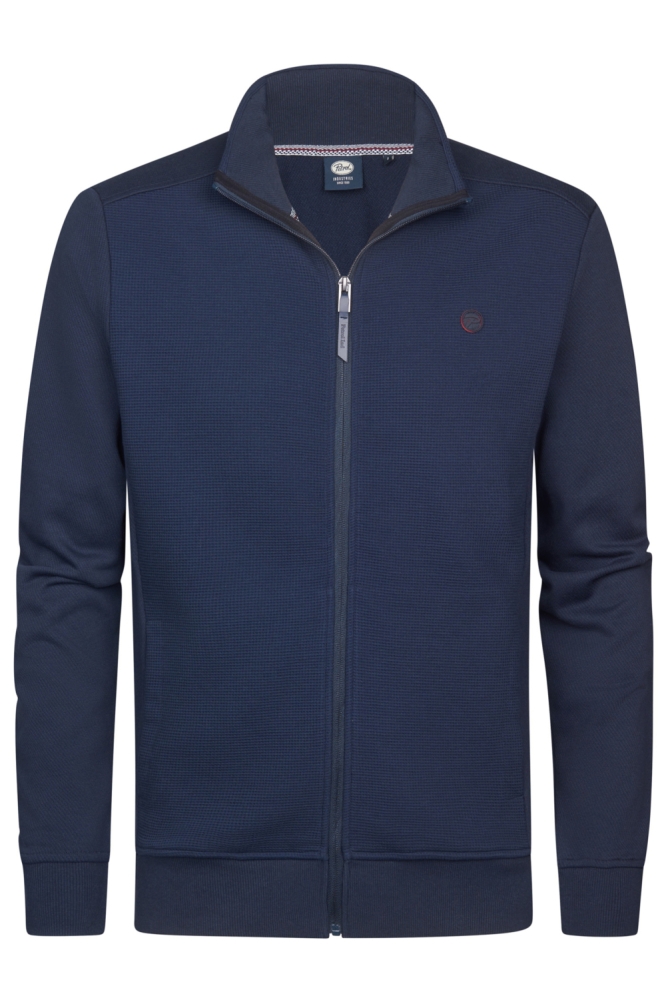 Petrol Industries blauwe heren vest | Vooraanzicht