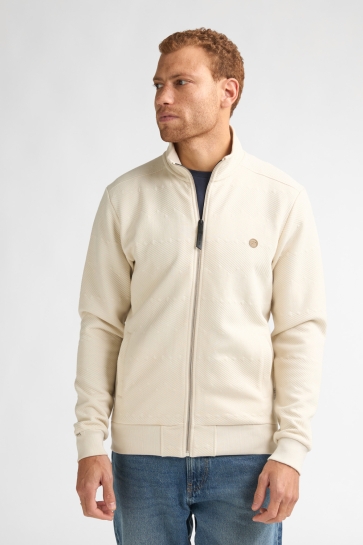 Petrol Industries men sweater collar zip Ecru