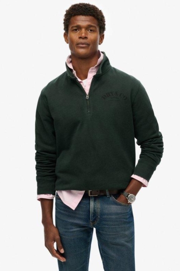 Superdry MERCHANT QUATER ZIP SWEATSHIRT M2013991A FOREST GREEN
