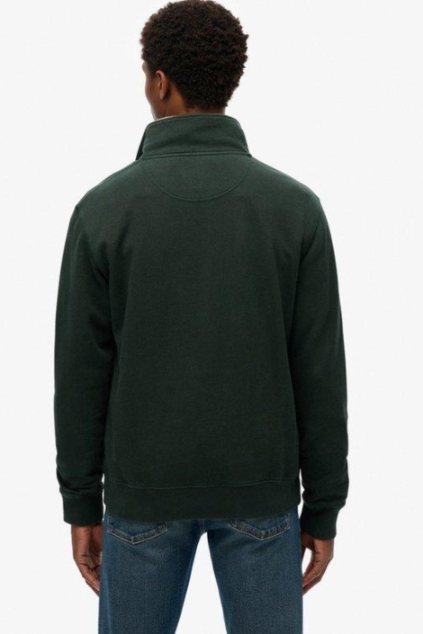 Superdry groene heren sweater | Model achteraanzicht