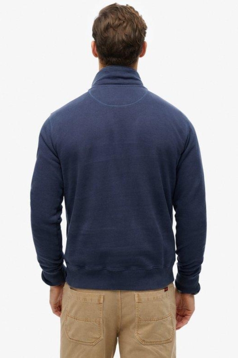Superdry blauwe heren sweater | Model achteraanzicht