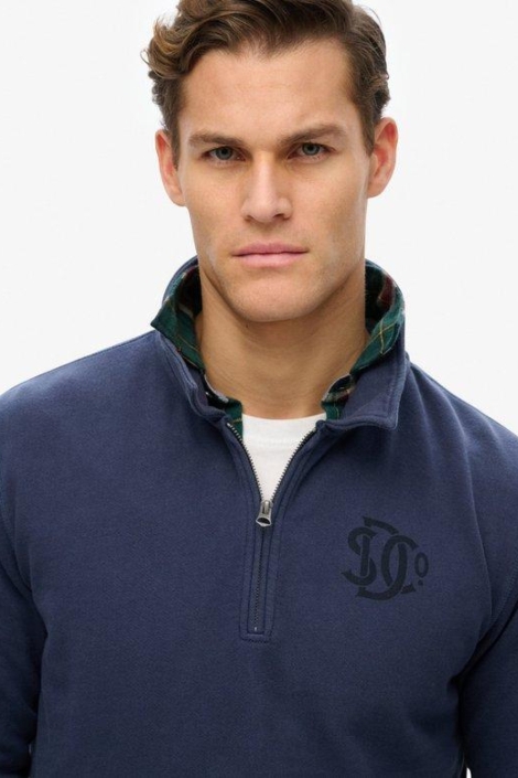 Superdry blauwe heren sweater | Close up