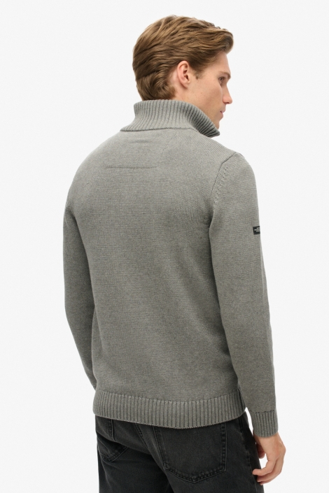 Superdry grijze heren trui | Model achteraanzicht