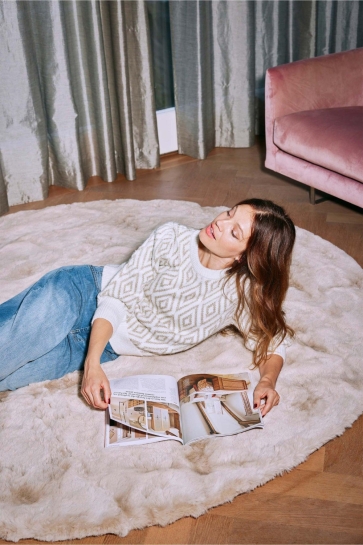 Zusss Trui POFMOUW TRUI LUREX NORDIC JACQUARD 0305 0008 7105 OFF WHITE/GOUD